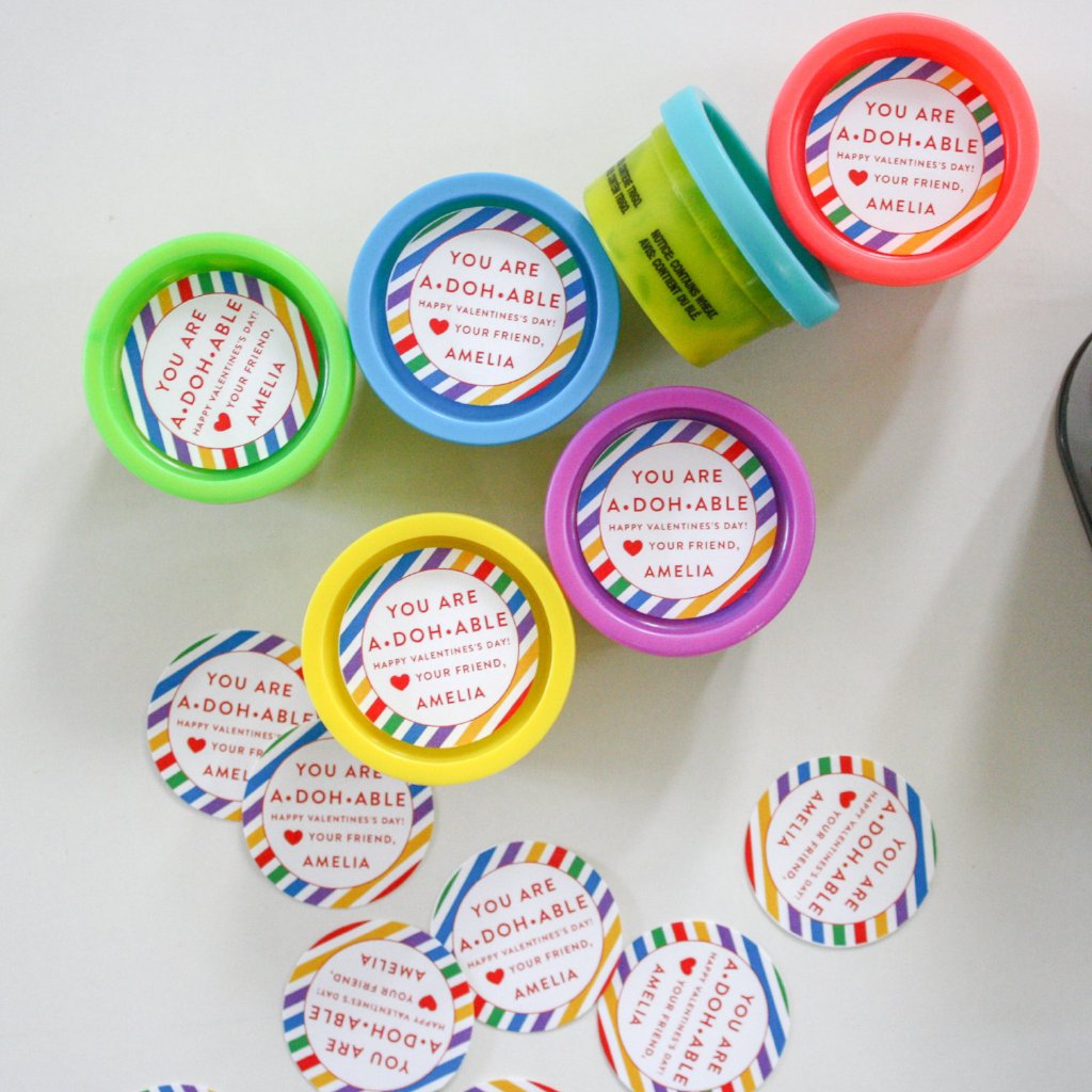 play doh tags / stickers /  Printable Valentines