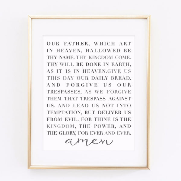 The Lord's Prayer - printable 8x10 print